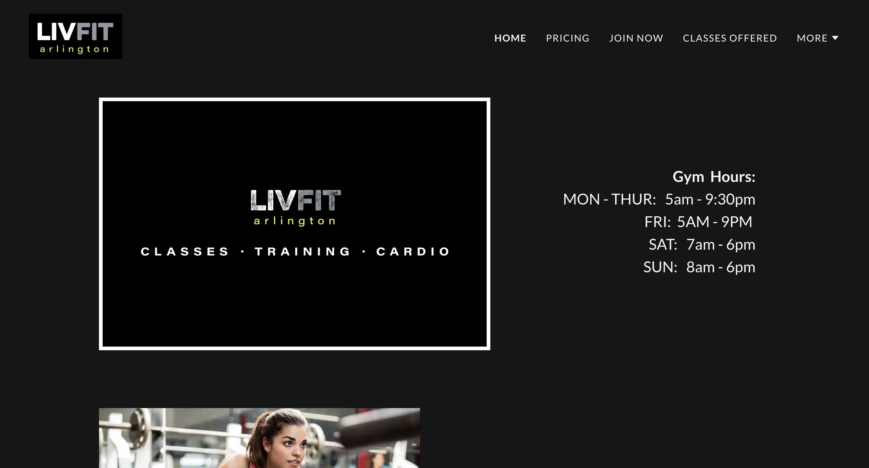 LivFit Homepage Before